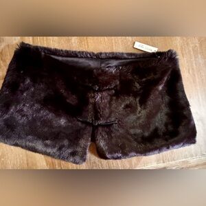 New White House black market faux fur button shoulder stool Women’s XS/S